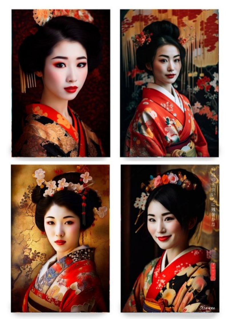KSAVERA • Japanese Geisha DS0273 • C-Print Digital Glossy Kodak • 4 Original Image Collection