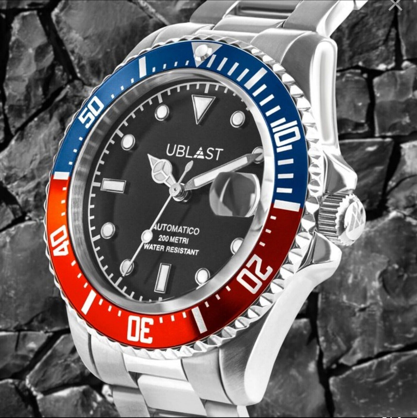 Ublast • 40mm • "Pepsi" Diver •  20ATM • UB2D4012BBR • SEIKO NH35 Automatic 24j