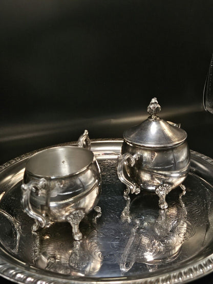 Vintage Mid Century •  Leonard Tea Set • 4 Piece • Unpolished For Collector 