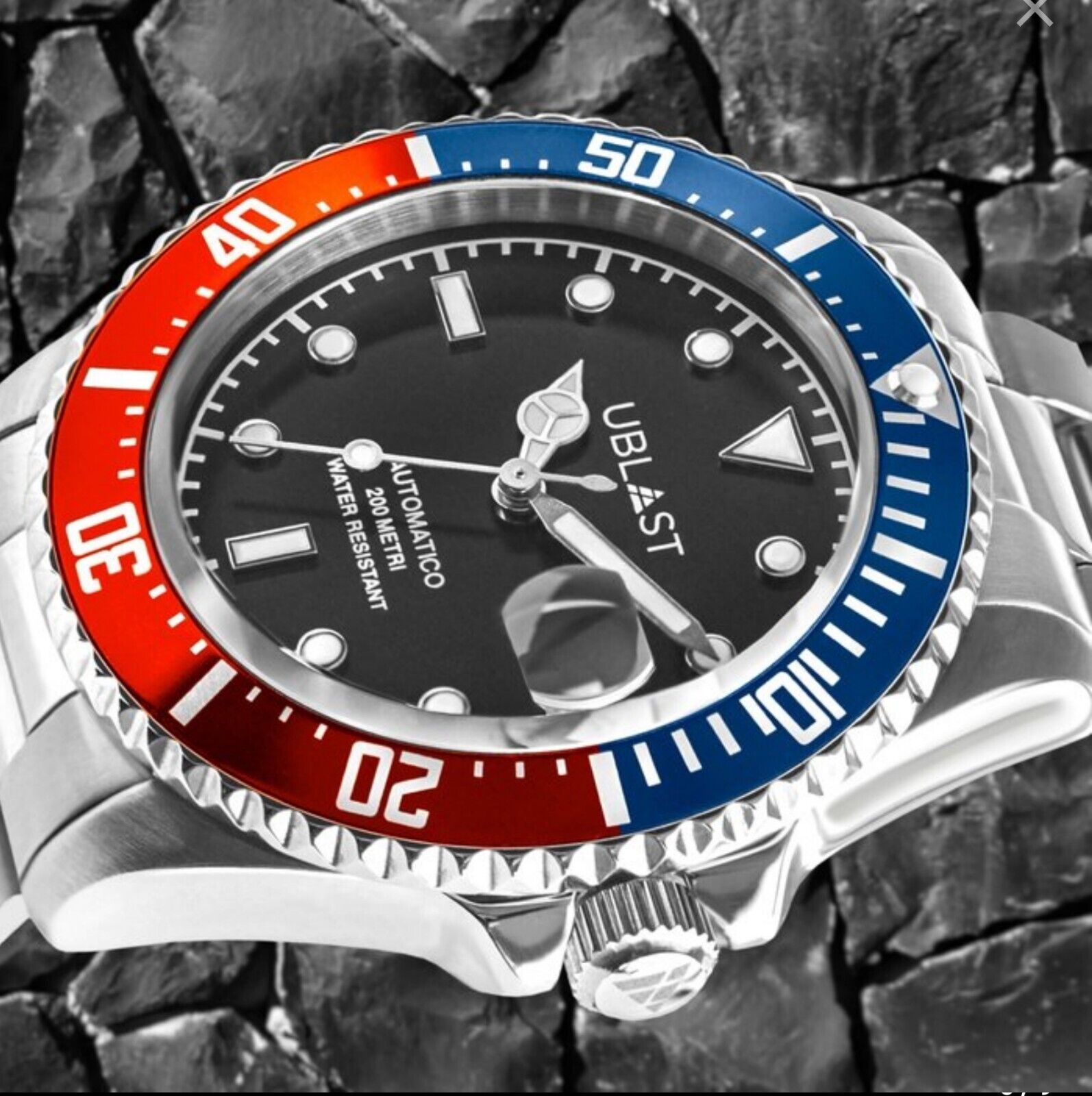 Ublast • 40mm • "Pepsi" Diver •  20ATM • UB2D4012BBR • SEIKO NH35 Automatic 24j
