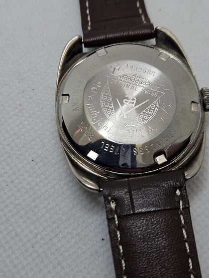 Vintage 70's • ATLANTIC Galleon Watch • 25 J• Date • Central Seconds • Swiss