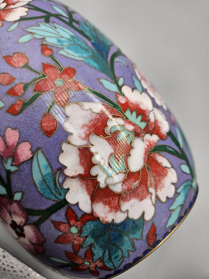 Antique • Chinese • Floral Cloisonné Enamel on Bronze Vase • 21cm • circa 1950's