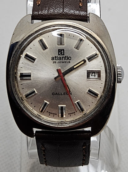 Vintage 70's • ATLANTIC Galleon Watch • 25 J• Date • Central Seconds • Swiss