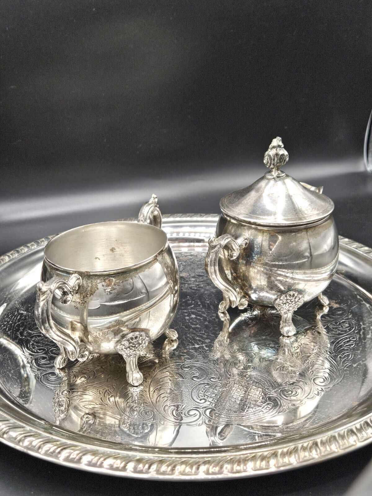 Vintage Mid Century •  Leonard Tea Set • 4 Piece • Unpolished For Collector 