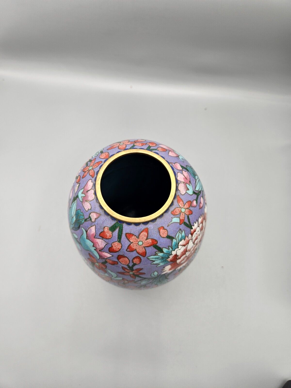 Antique • Chinese • Floral Cloisonné Enamel on Bronze Vase • 21cm • circa 1950's