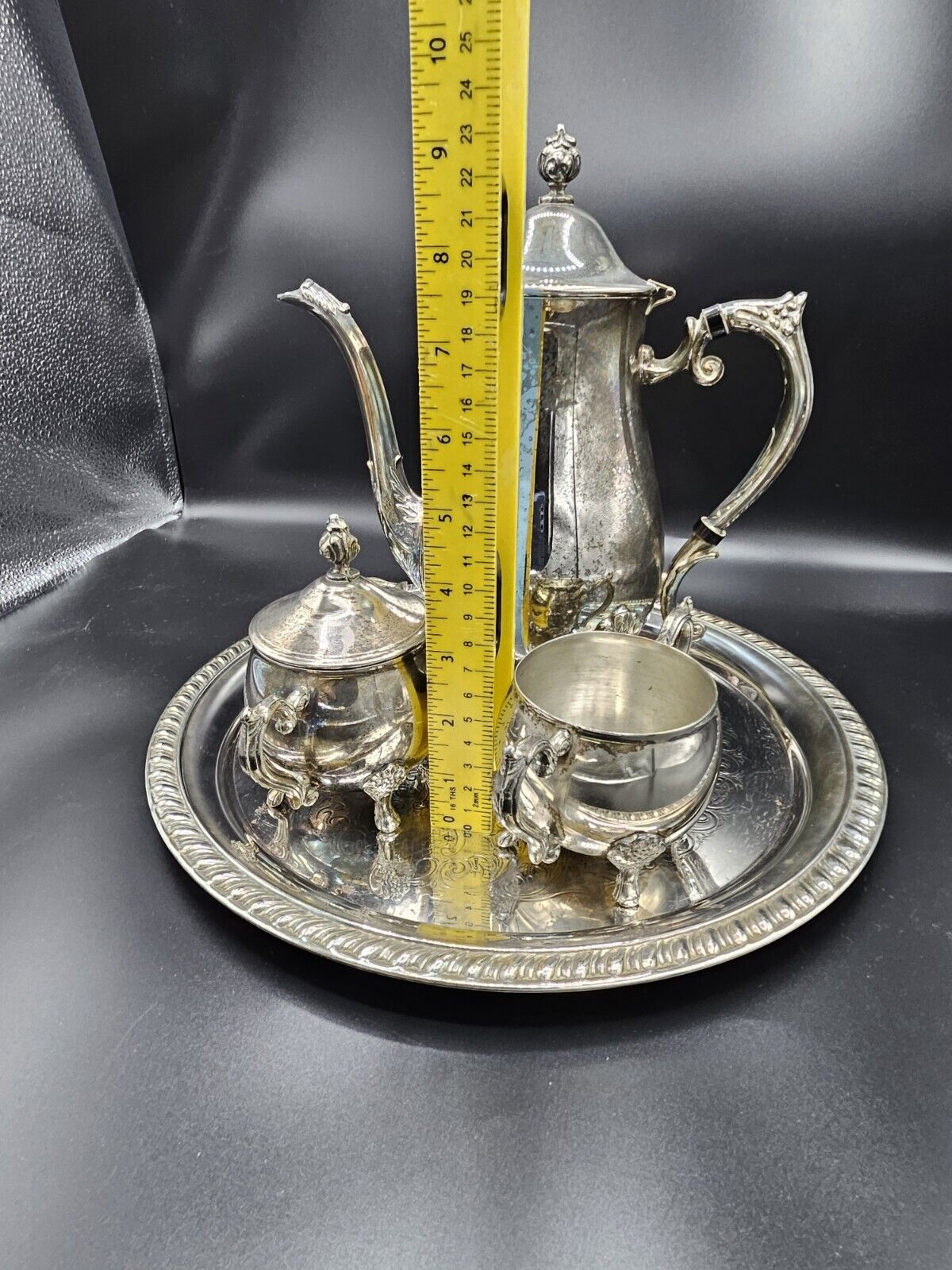 Vintage Mid Century •  Leonard Tea Set • 4 Piece • Unpolished For Collector 