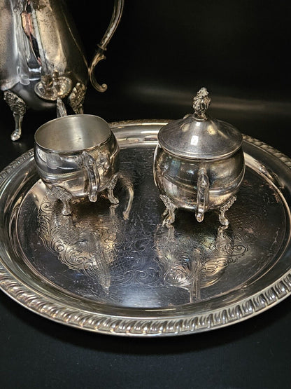 Vintage Mid Century •  Leonard Tea Set • 4 Piece • Unpolished For Collector 