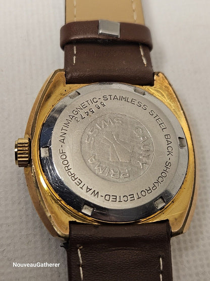 Cauny • Vintage Swiss Watch • Day Date • 17 Jewels • 1970's Mens • Runs