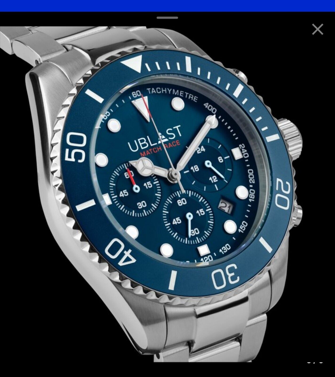 Ublast • Match Race Chrono Watch • 42mm • Miyota OS20 • WR10ATM • UBMRC42BU