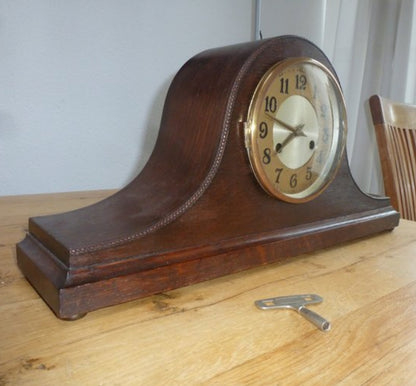 Urgos (Germany) 1930's Mantle Clock - Half Hour Chime w Key - Working Condition
