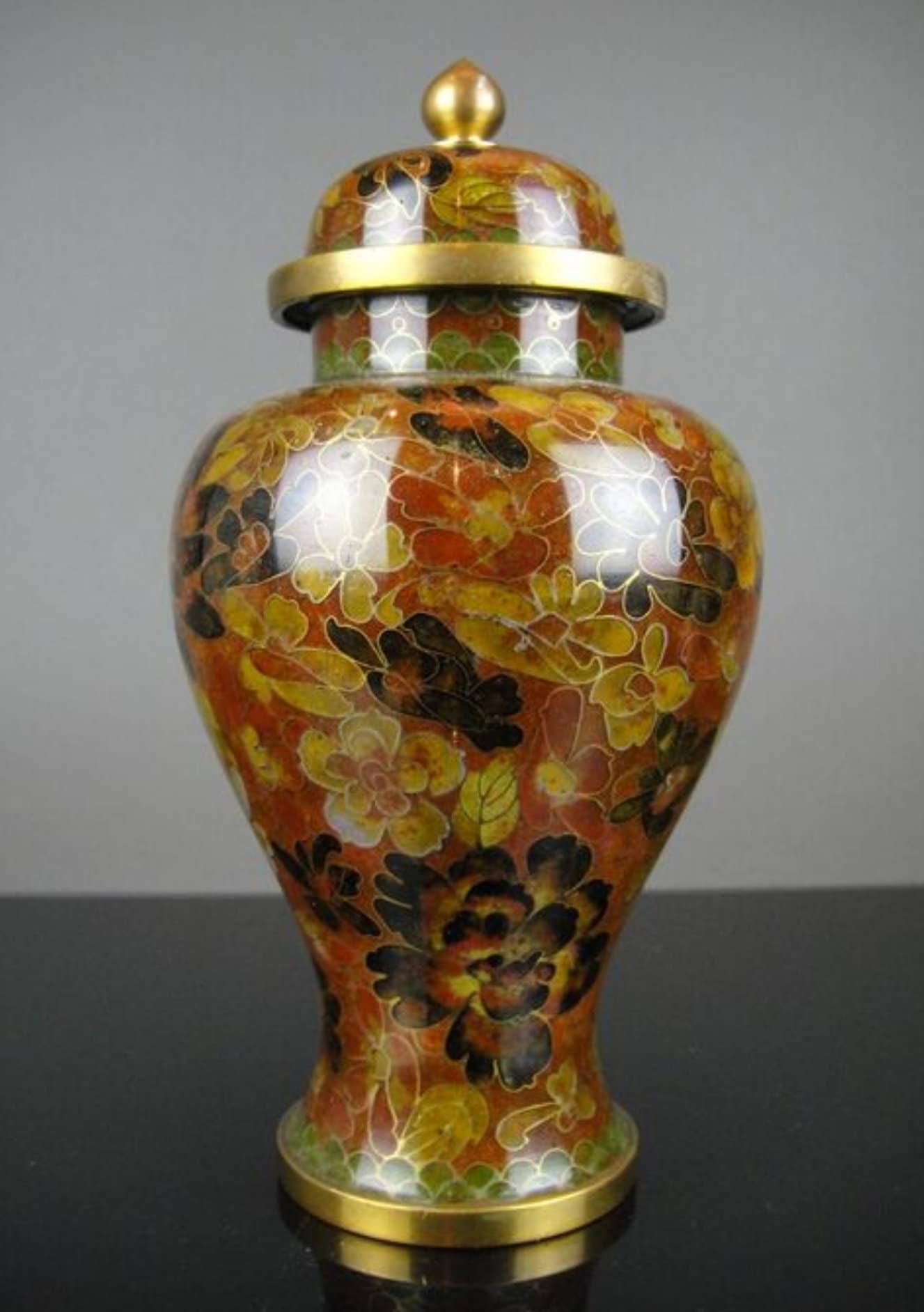 Vintage CLOISSANE Enamel Vase 21cm Mid 20th Century