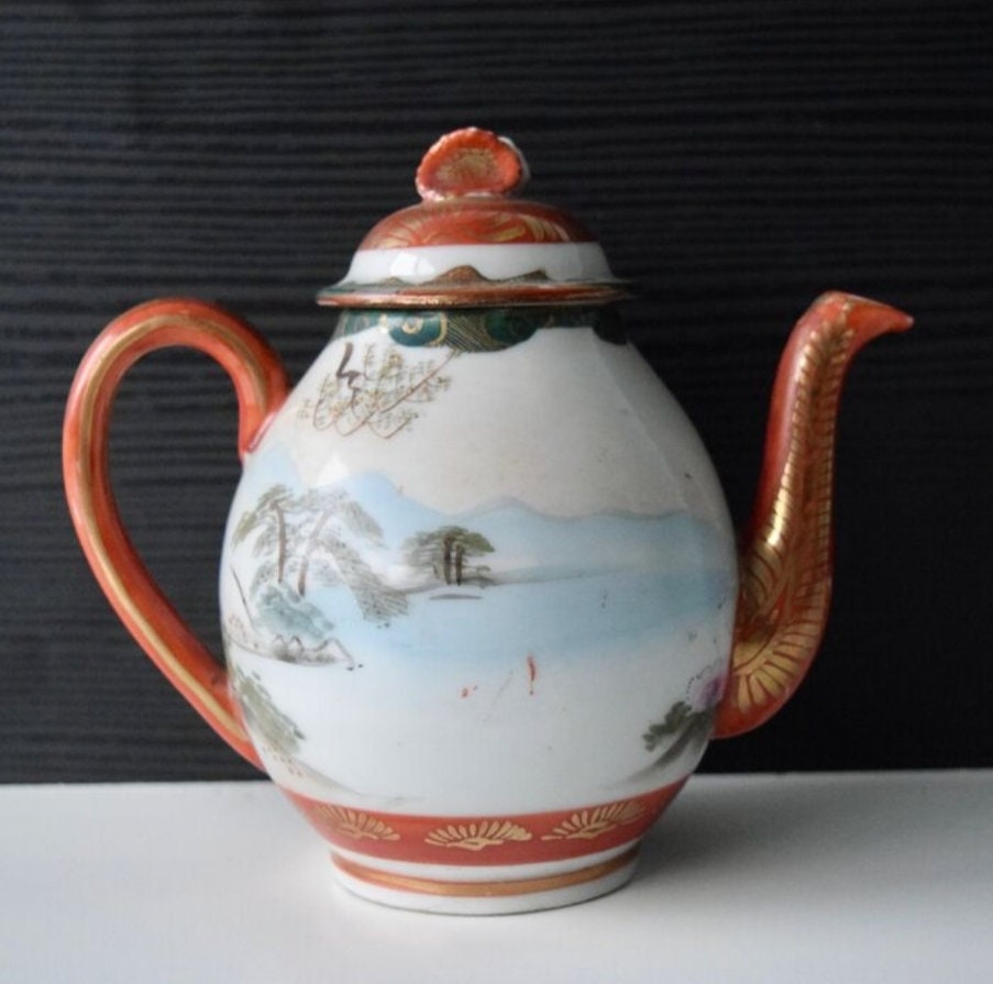 Early 20th Century Japanese Ceramic Tea Server Set - Ships Insured