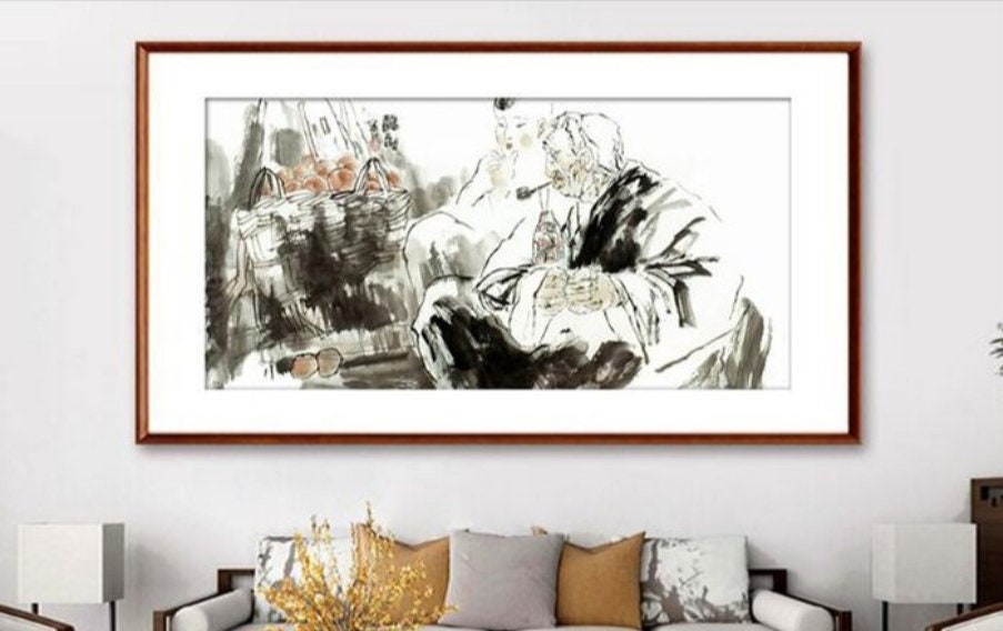 Ink painting • Rice paper - 中国寫意畫-秋酣 Yang Xiaochun • China - 20th century est. 1970 • Ships Insured • 137×1×68 cm