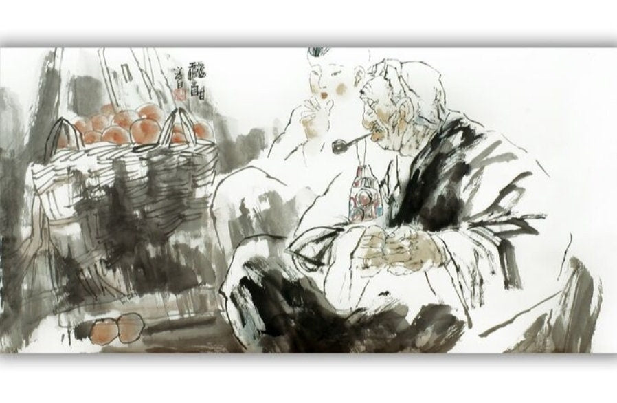 Ink painting • Rice paper - 中国寫意畫-秋酣 Yang Xiaochun • China - 20th century est. 1970 • Ships Insured • 137×1×68 cm