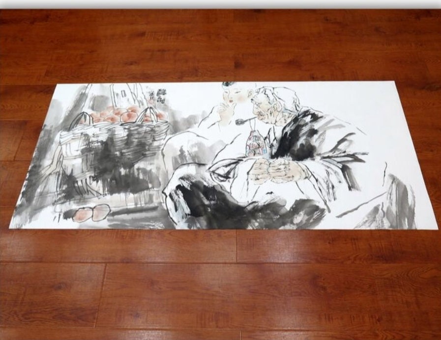 Ink painting • Rice paper - 中国寫意畫-秋酣 Yang Xiaochun • China - 20th century est. 1970 • Ships Insured • 137×1×68 cm