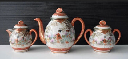 Early 20th Century Japanese Ceramic Tea Server Set - Ships Insured