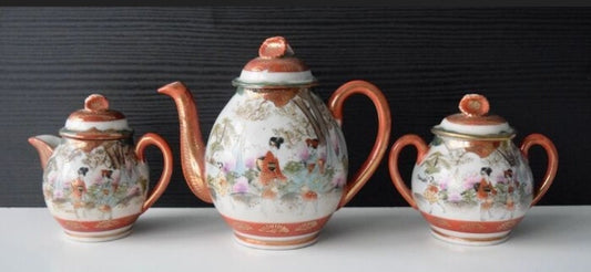 Early 20th Century Japanese Ceramic Tea Server Set - Ships Insured