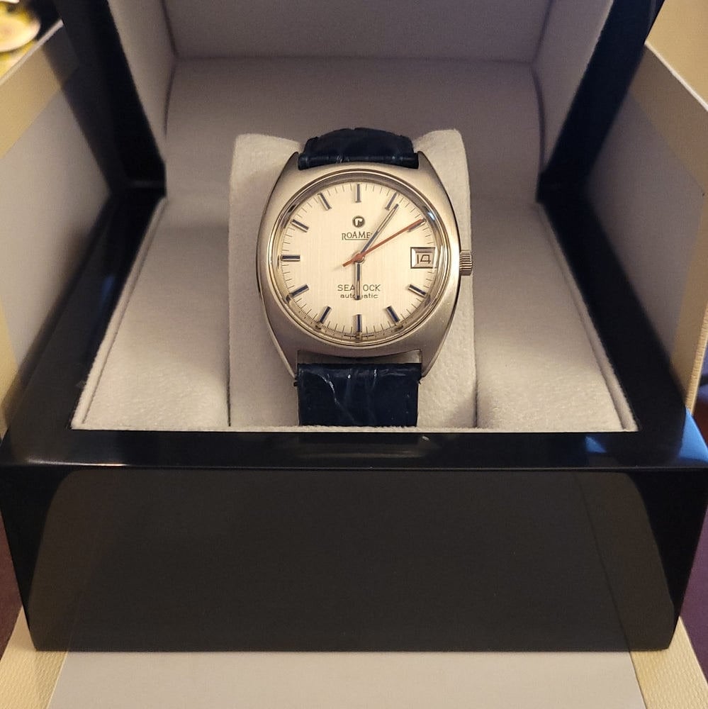 Vintage 60s Roamer Searock Automatic Original Crown, Dial, Hands, Case