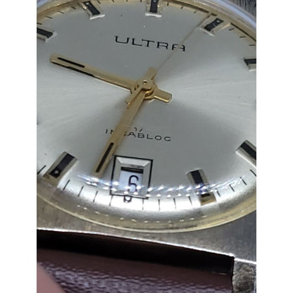 Rare Vintage Ultra Incabloc 17J w Date Ultrathin
