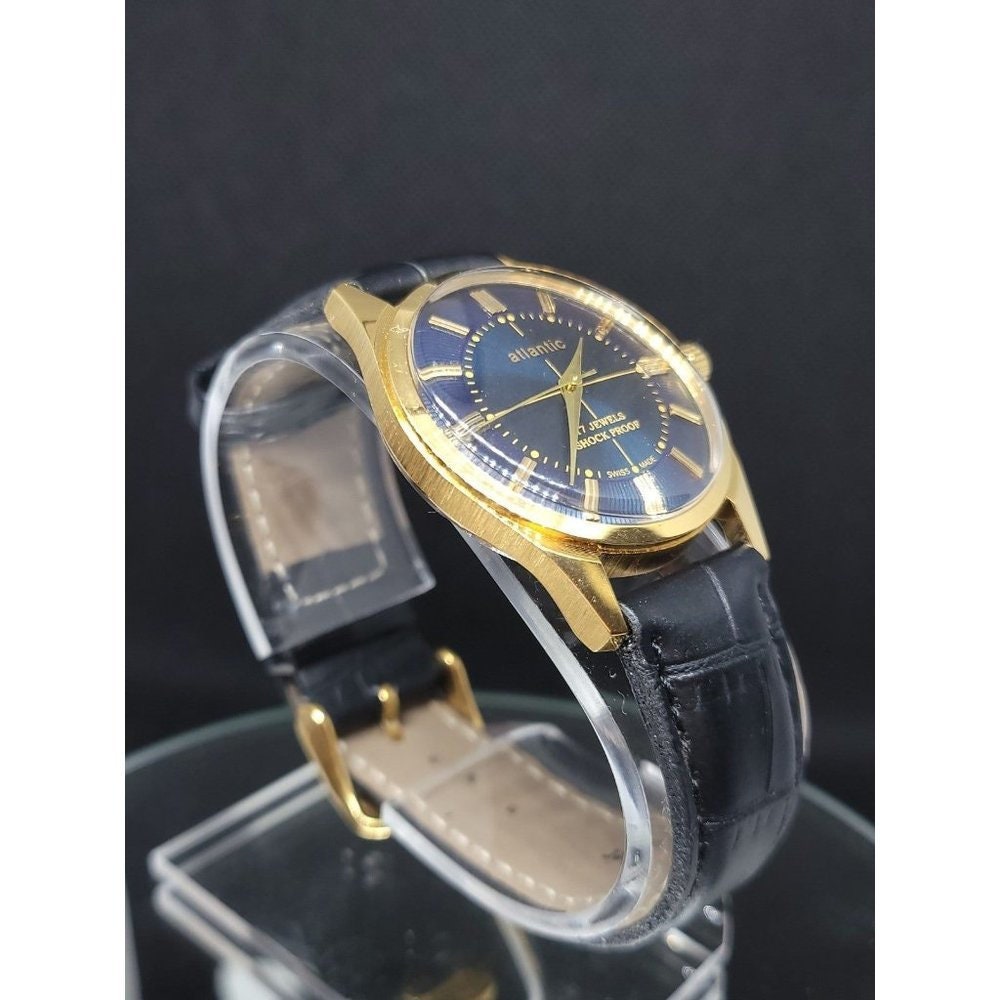 Vintage Atlantic Mens Mechanical New Band Diameter w/o Crown 35mm