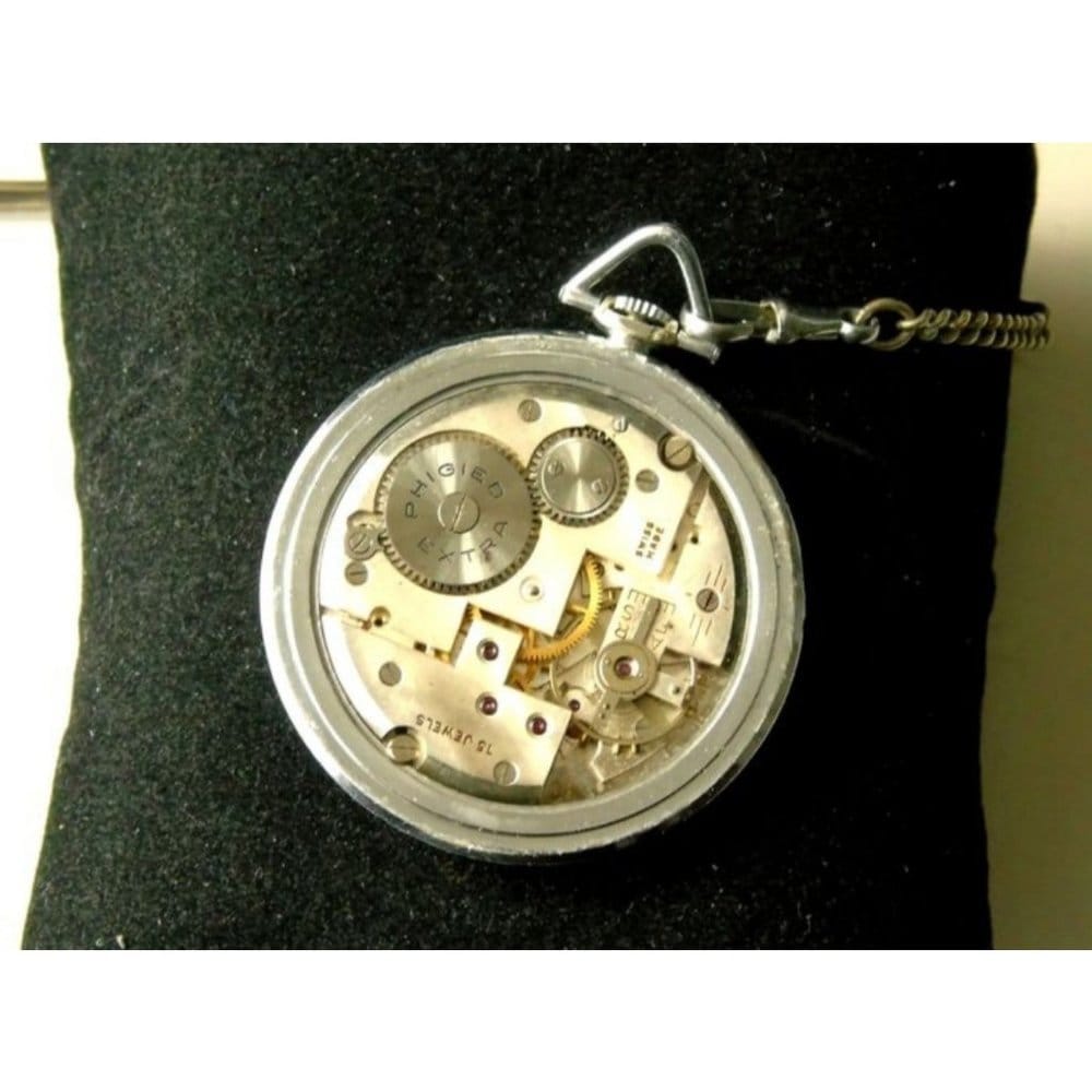 Very Rare 1920&#39;s Antique Phigied Extra Pocket Watch w Chain