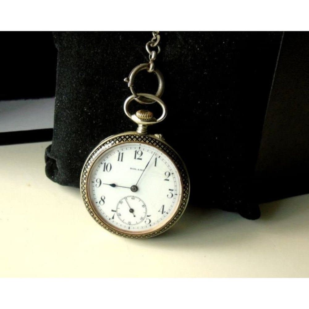 Very Rare Antique Roland Kemmner Silver Niello 50mm Pocketwatch