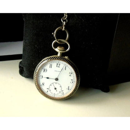 Very Rare Antique Roland Kemmner Silver Niello 50mm Pocketwatch