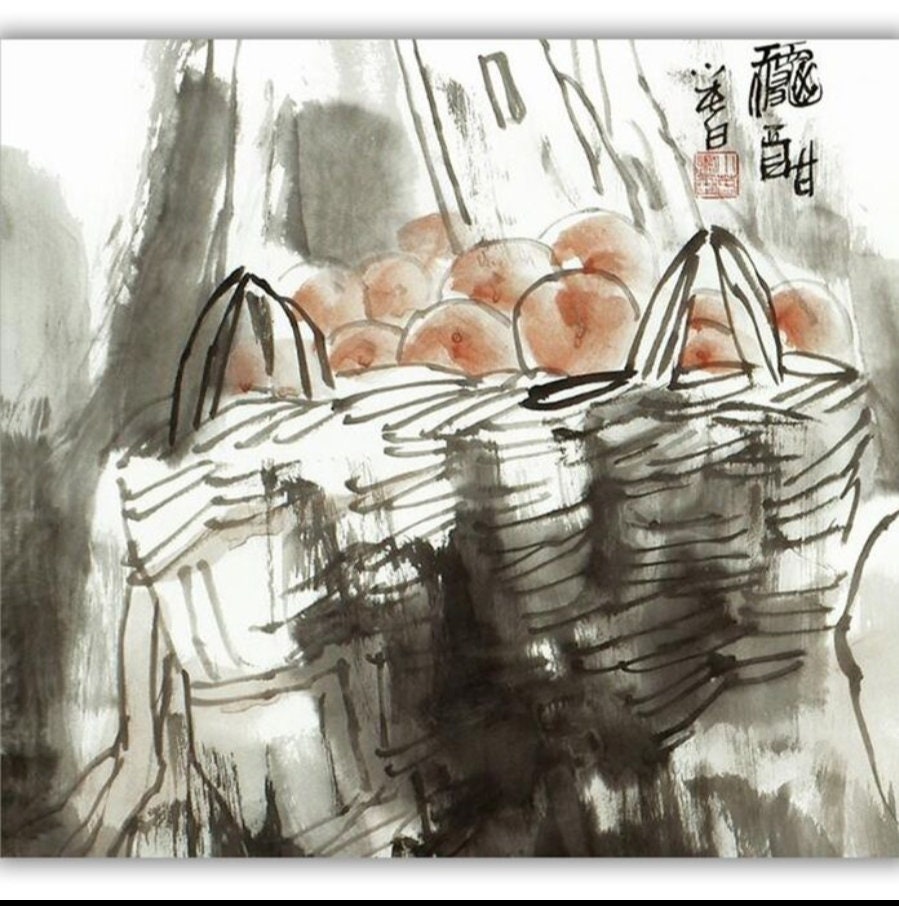 Ink painting • Rice paper - 中国寫意畫-秋酣 Yang Xiaochun • China - 20th century est. 1970 • Ships Insured • 137×1×68 cm