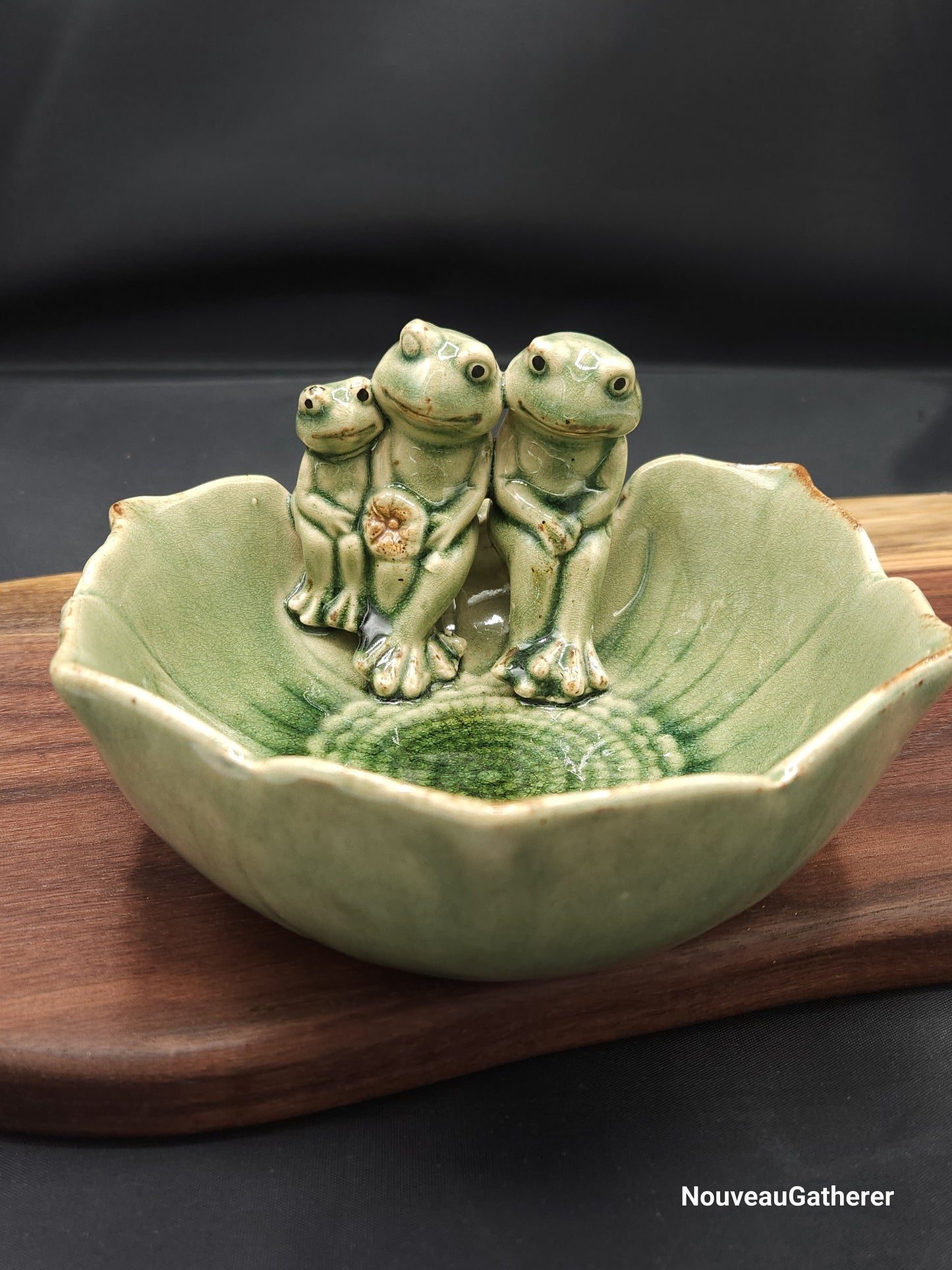 Vintage Abbott China Three Frogs Family Bowl