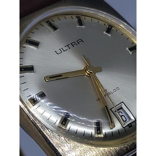 Rare Vintage Ultra Incabloc 17J w Date Ultrathin