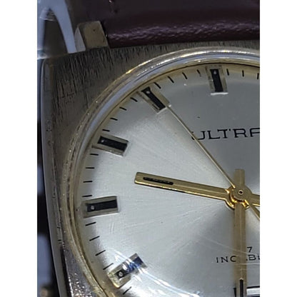 Rare Vintage Ultra Incabloc 17J w Date Ultrathin