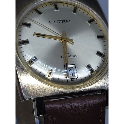Rare Vintage Ultra Incabloc 17J w Date Ultrathin