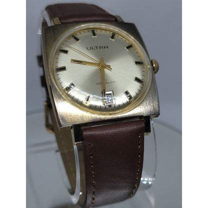 Rare Vintage Ultra Incabloc 17J w Date Ultrathin