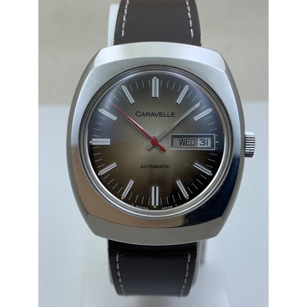 70's Vintage Caravelle Bulova w Day Date & Second Hand ref 687 01 04.6