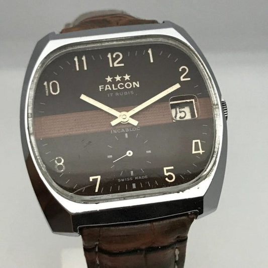 Vintage Rare Falcon Art Deco Sub Second 70's Analogue Mech
