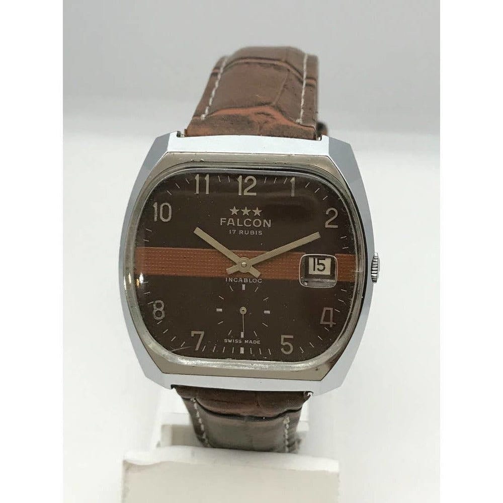 Vintage Rare Falcon Art Deco Sub Second 70's Analogue Mech