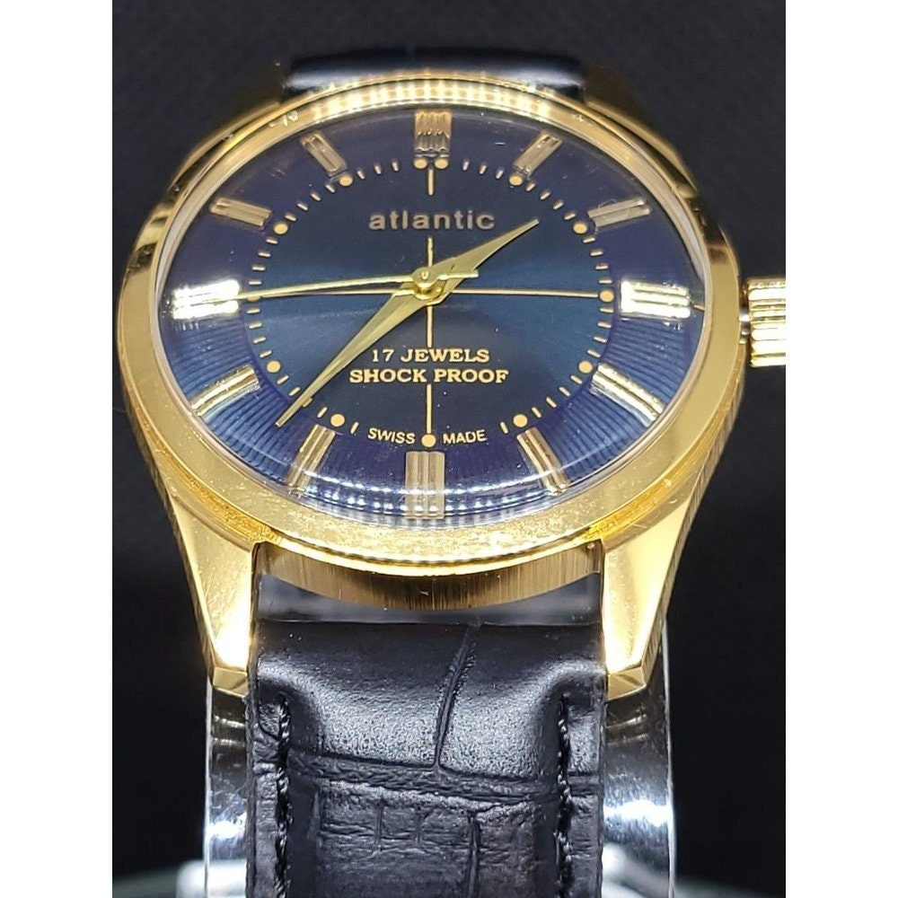 Vintage Atlantic Mens Mechanical New Band Diameter w/o Crown 35mm
