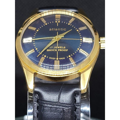 Vintage Atlantic Mens Mechanical New Band Diameter w/o Crown 35mm