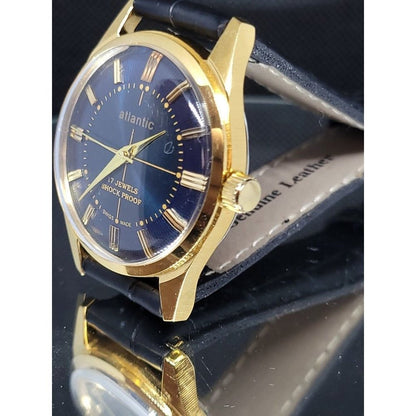Vintage Atlantic Mens Mechanical New Band Diameter w/o Crown 35mm