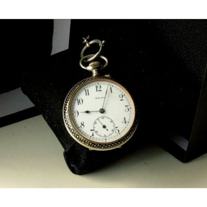 Very Rare Antique Roland Kemmner Silver Niello 50mm Pocketwatch