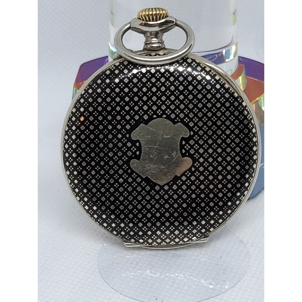 Very Rare Antique Roland Kemmner Silver Niello 50mm Pocketwatch