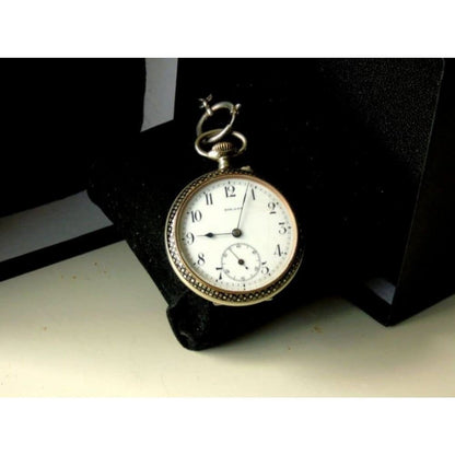 Very Rare Antique Roland Kemmner Silver Niello 50mm Pocketwatch