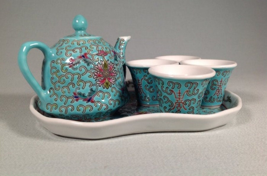Vintage Chinese Tea set - Ceramic - Miniature collection tea set - China - Second half 20th century
