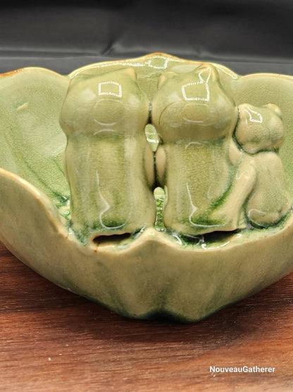 Vintage Abbott China Three Frogs Family Bowl