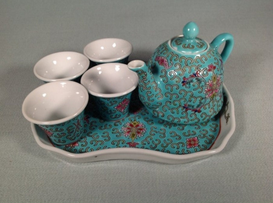 Vintage Chinese Tea set - Ceramic - Miniature collection tea set - China - Second half 20th century
