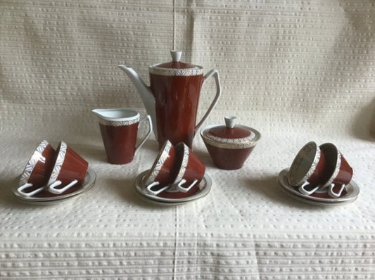 Vintage 50's Thin Porcelain Service Set Unused NOS