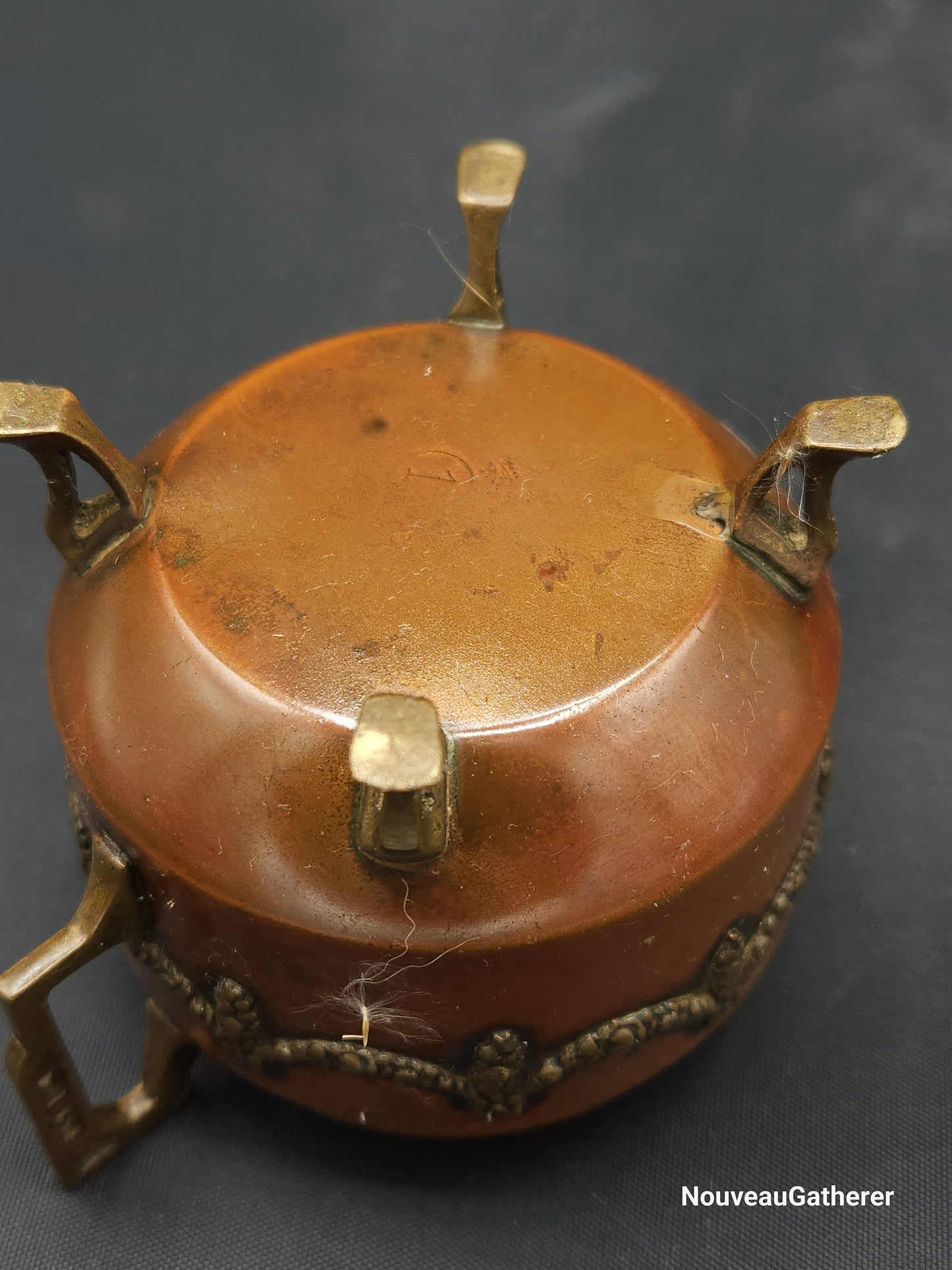 Antique Dutch Copper Tea Set with Kerfcut Serving Tray Estimated Early 20th Century