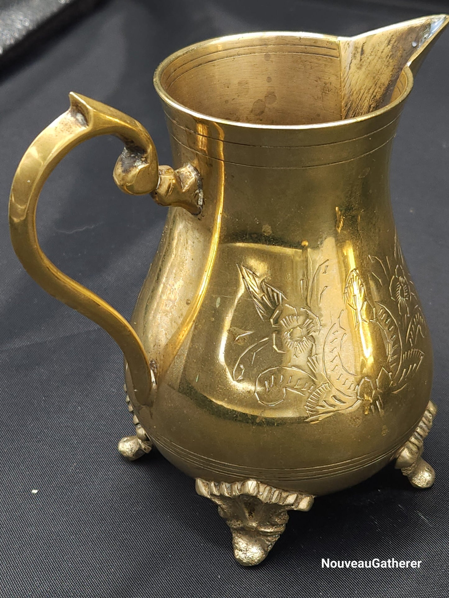Vintage E.P.N.S. England Floral Etched Silver Teapot Set