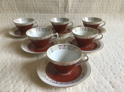 Vintage 50's Thin Porcelain Service Set Unused NOS