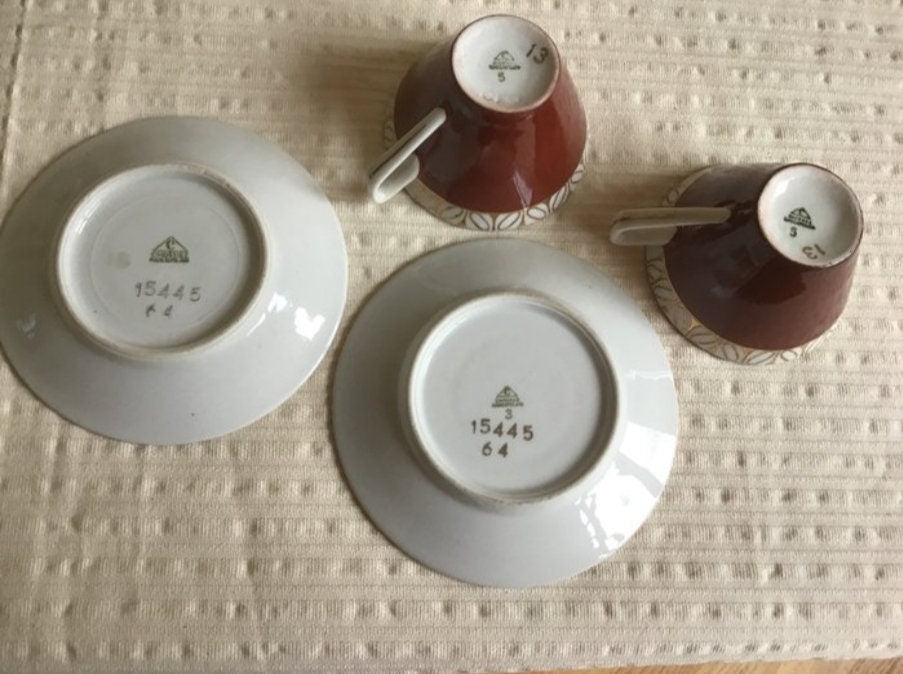 Vintage 50's Thin Porcelain Service Set Unused NOS